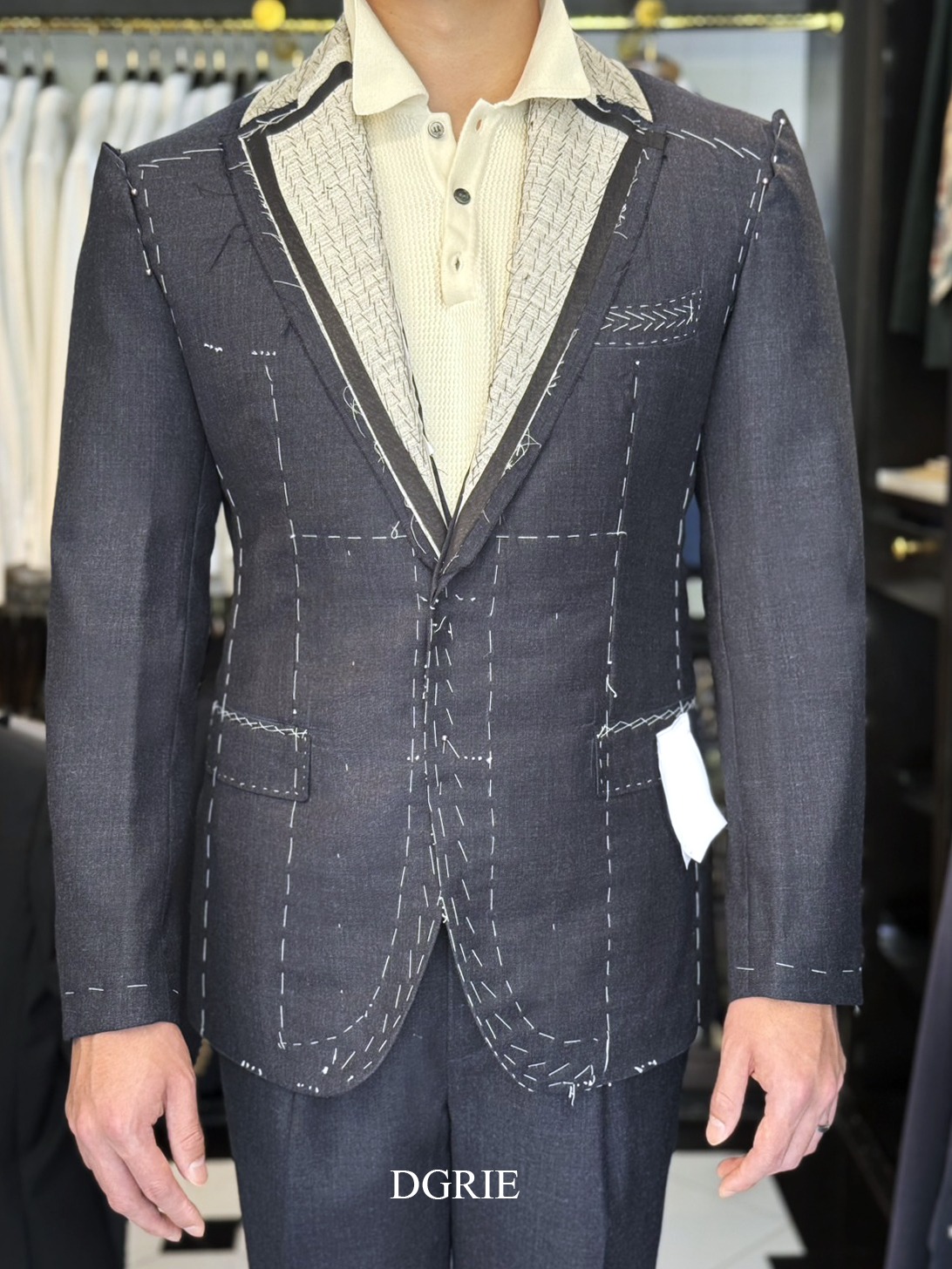 DGRIE - Fitting Full Canvas Slim Fit Classic Grey Wool Suits