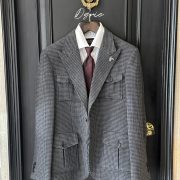 เสื้อซาฟารี DGRIE Flannel Houndstooth Safari jacket