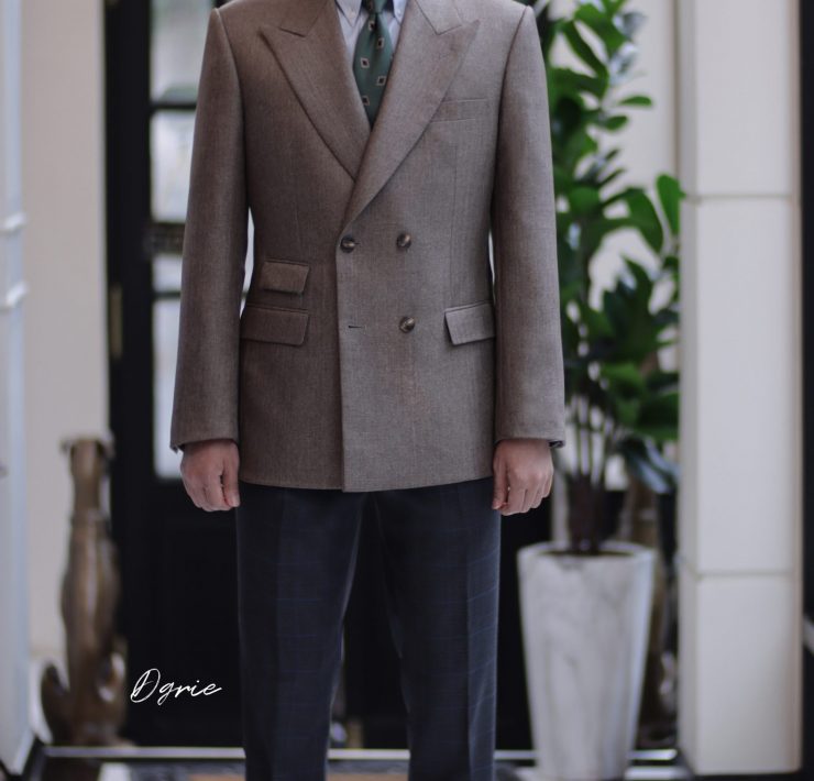 DGRIE Herringbone Double Breasted Suit