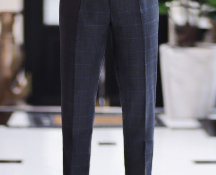 DGRIE PANTS 74 - Window High-Waist Side Adjuster + Belt Wool Pants