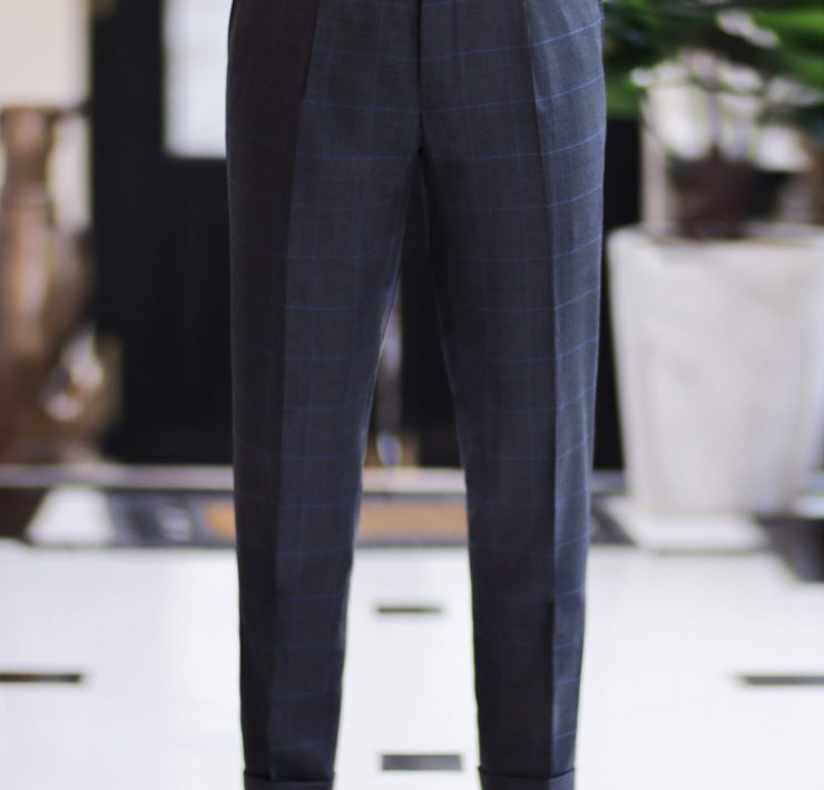 DGRIE PANTS 74 - Window High-Waist Side Adjuster + Belt Wool Pants