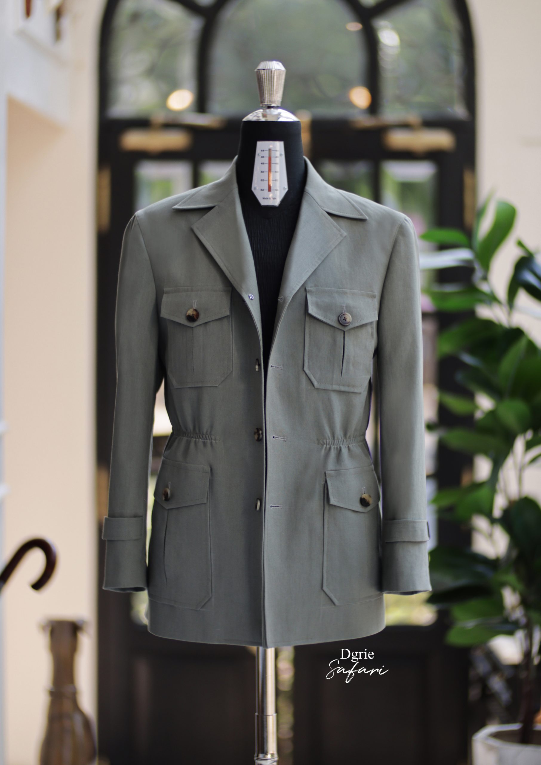 DGRIE - Solbiati - Art Du Lin - Silver Green Safari Jacket