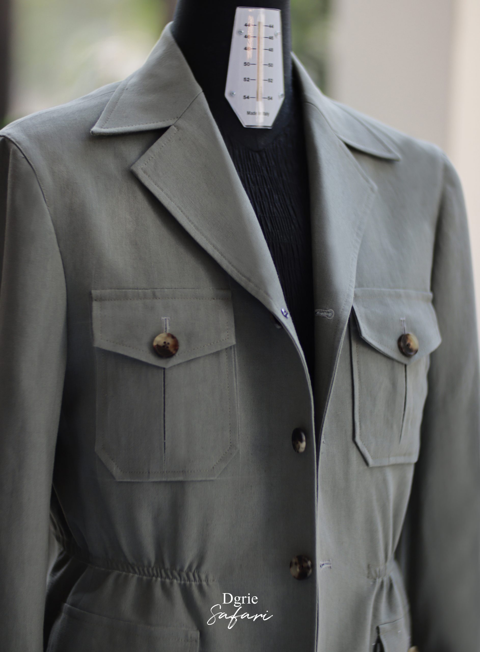 DGRIE - Solbiati - Art Du Lin - Silver Green Safari Jacket