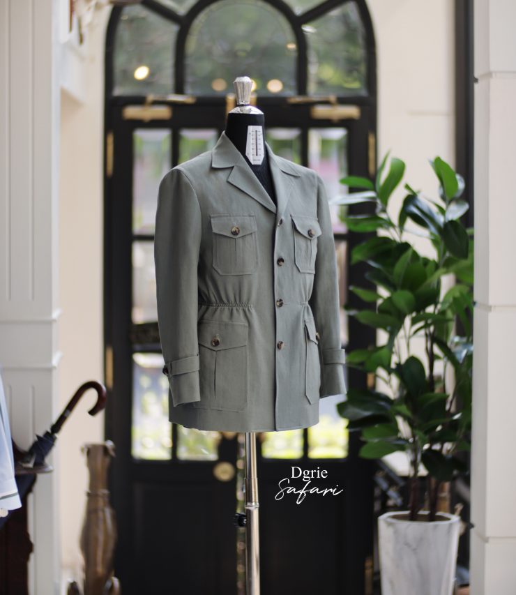 DGRIE - Solbiati - Art Du Lin - Silver Green Safari Jacket