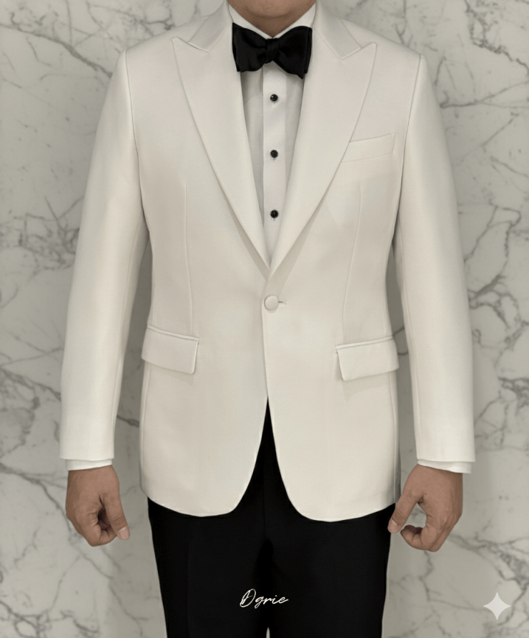 DGRIE Classic White Tuxedo Suits ตัดสูททักซิโด้สีขาว 1 DGRIE Classic White Tuxedo Suits ตัดสูททักซิโด้สีขาว