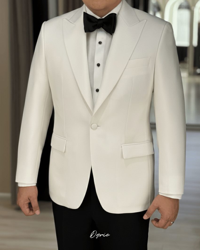 DGRIE Classic White Tuxedo Suits ตัดสูททักซิโด้สีขาว