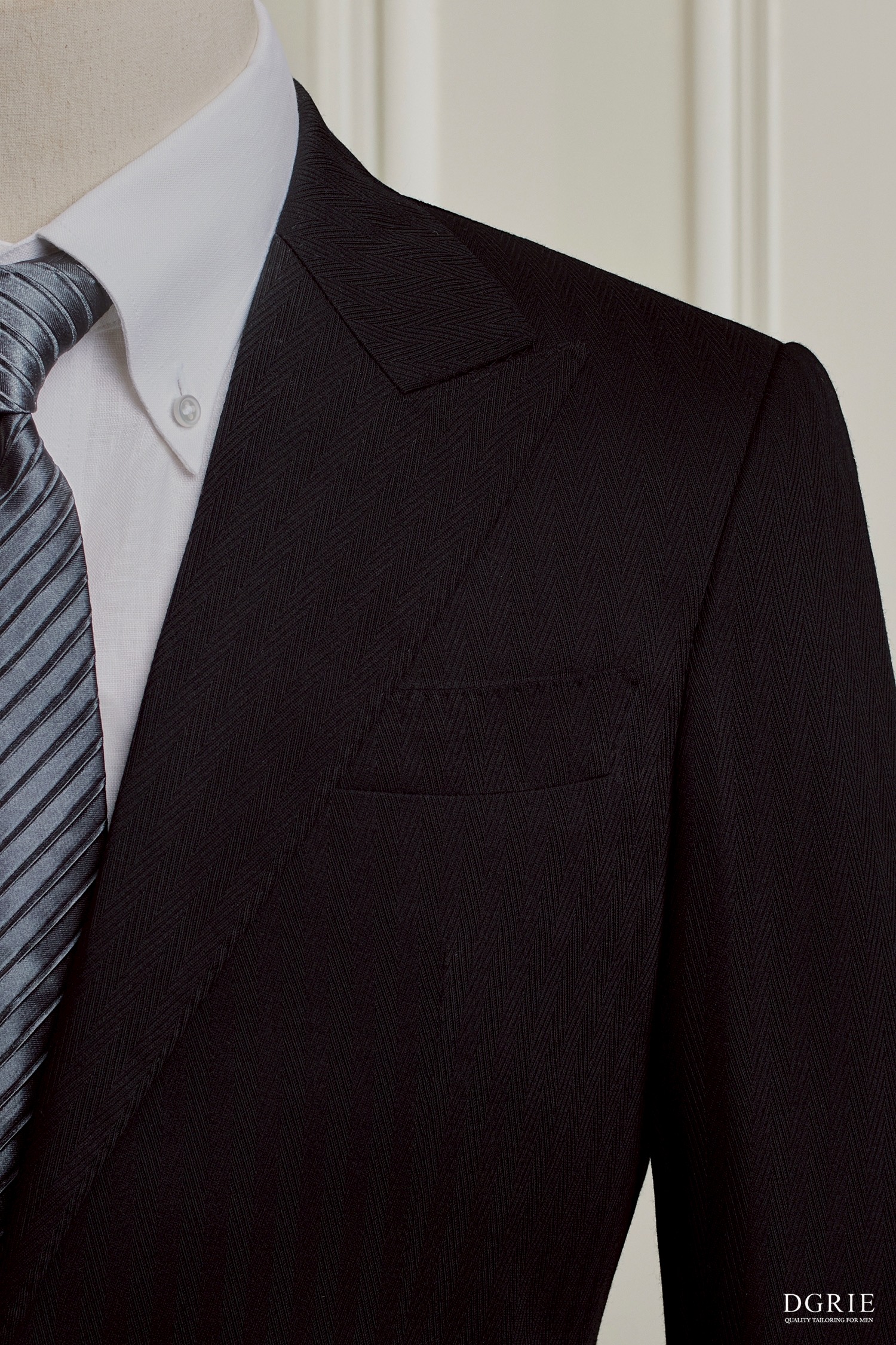 DGRIE Herringbone Hlaflining Peak Lapel Jacket