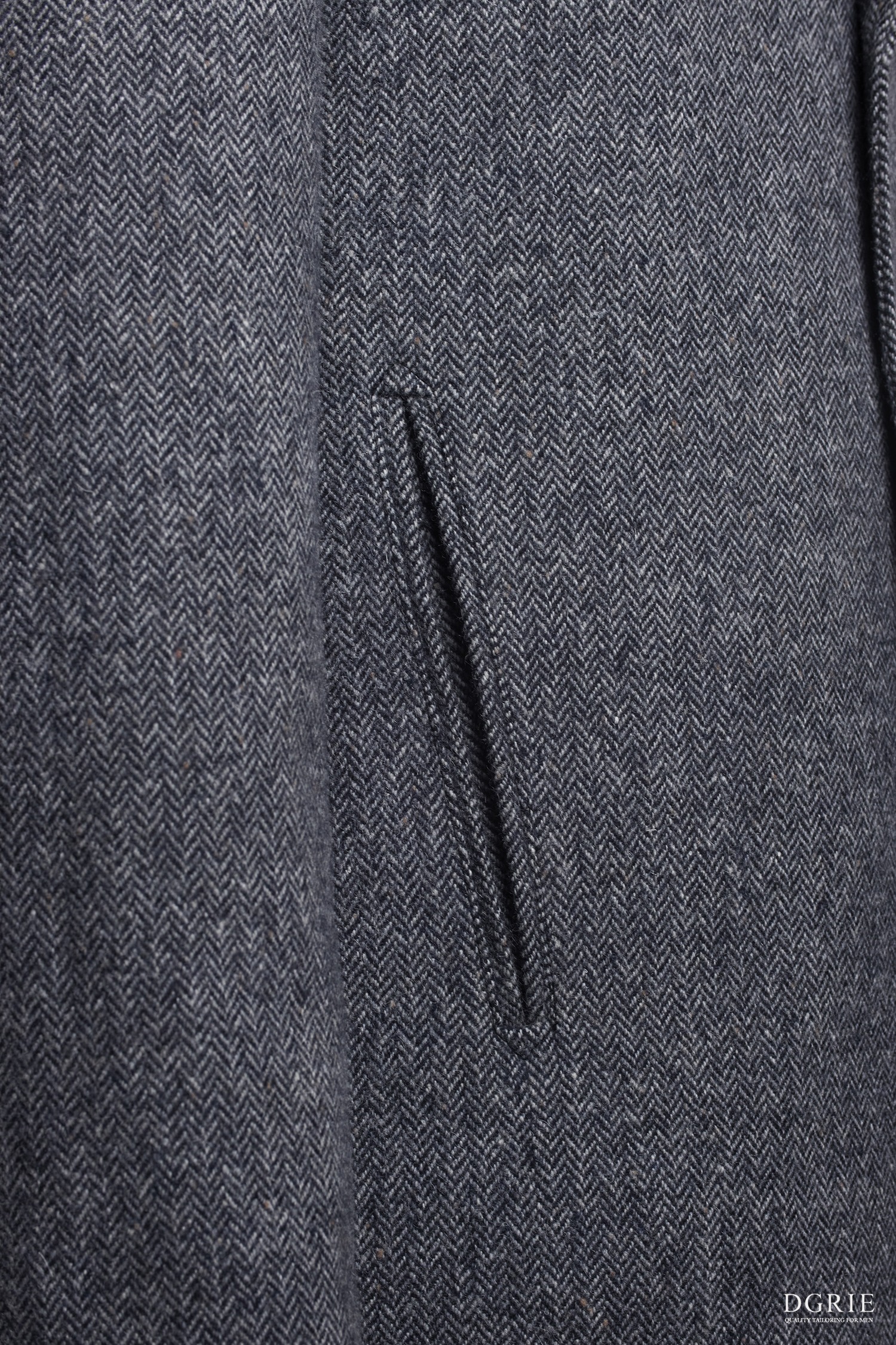 เสื้อโค้ทกันหนาว PeaCoat Dark Gray Herringbone 6 Botton Flannel Wool