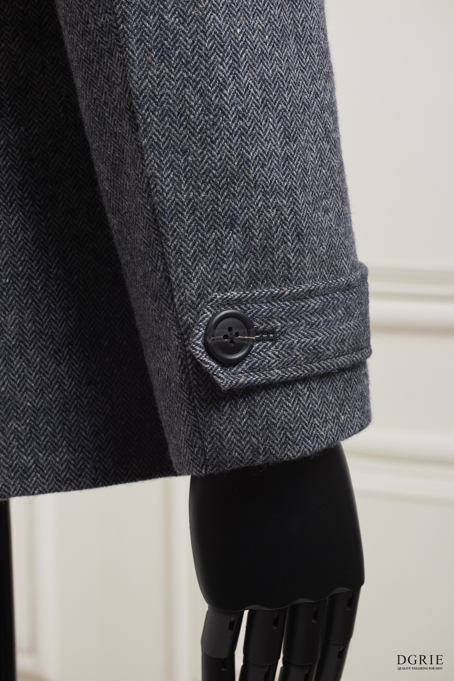 เสื้อโค้ทกันหนาว PeaCoat Dark Gray Herringbone 6 Botton Flannel Wool