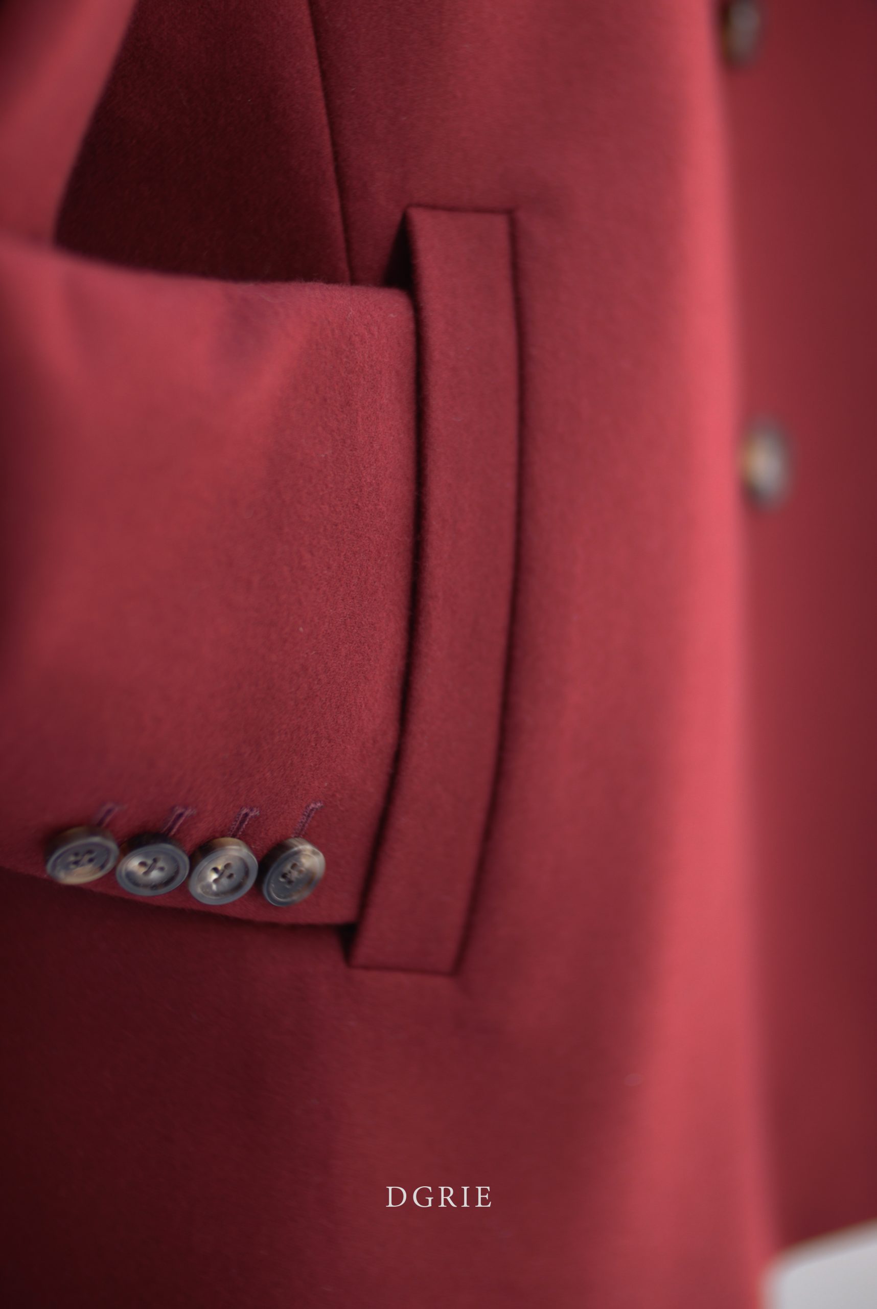 ร้านตัดสูท Red Wool Flannel Double Breasted Jacket