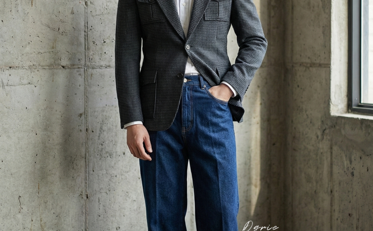 Safari Jacket - Gray Houndstooth Flannel