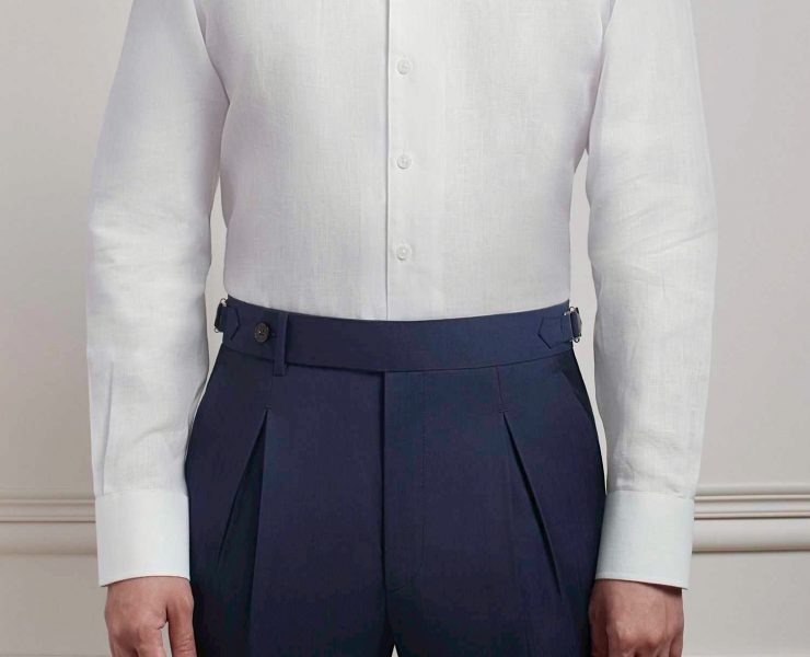 เสื้อเชิ้ตลินิน Urban classic One Piece Collar linen pocket shirt