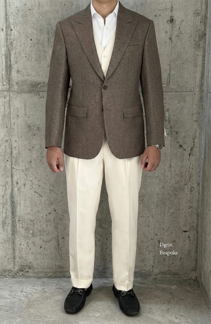 DGRIE - ตัดสูท Brown Herringbone Single Breasted Suits