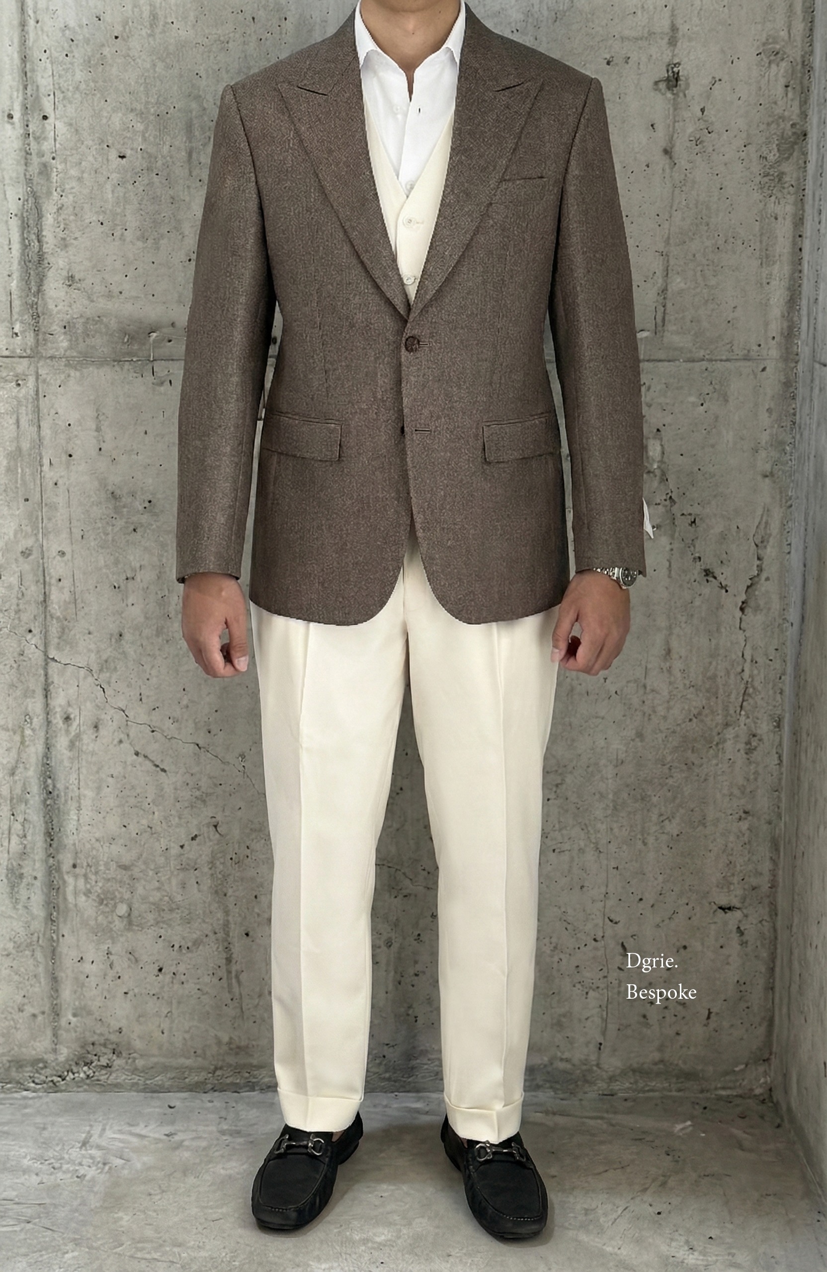 DGRIE - ตัดสูท Brown Herringbone Single Breasted Suits