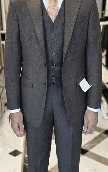 DGRIE - Dark Brown 3-Piece Notch Lapel Suit