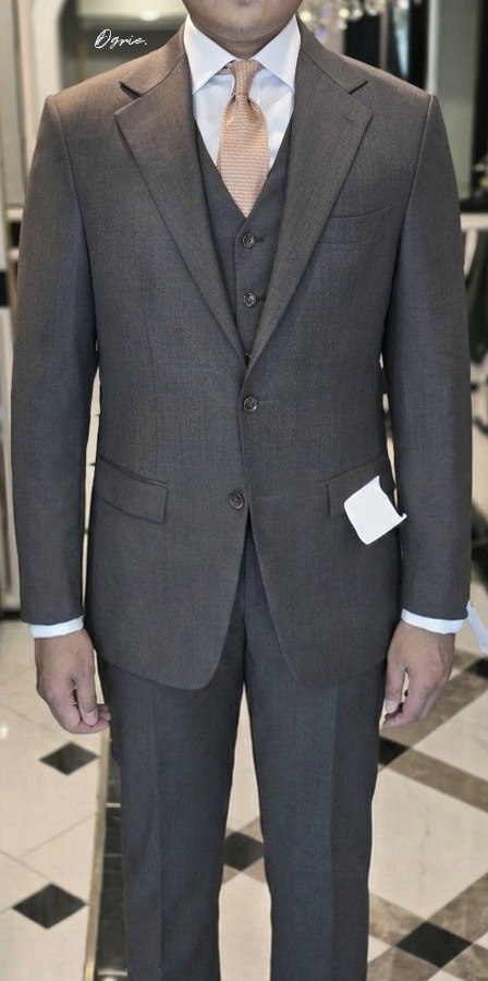 DGRIE - Dark Brown 3-Piece Notch Lapel Suit