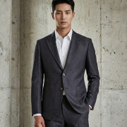 DGRIE - เสื้อสูท Midnight blue Wool&Silk Peak Lapel X Silver Pin Jacket