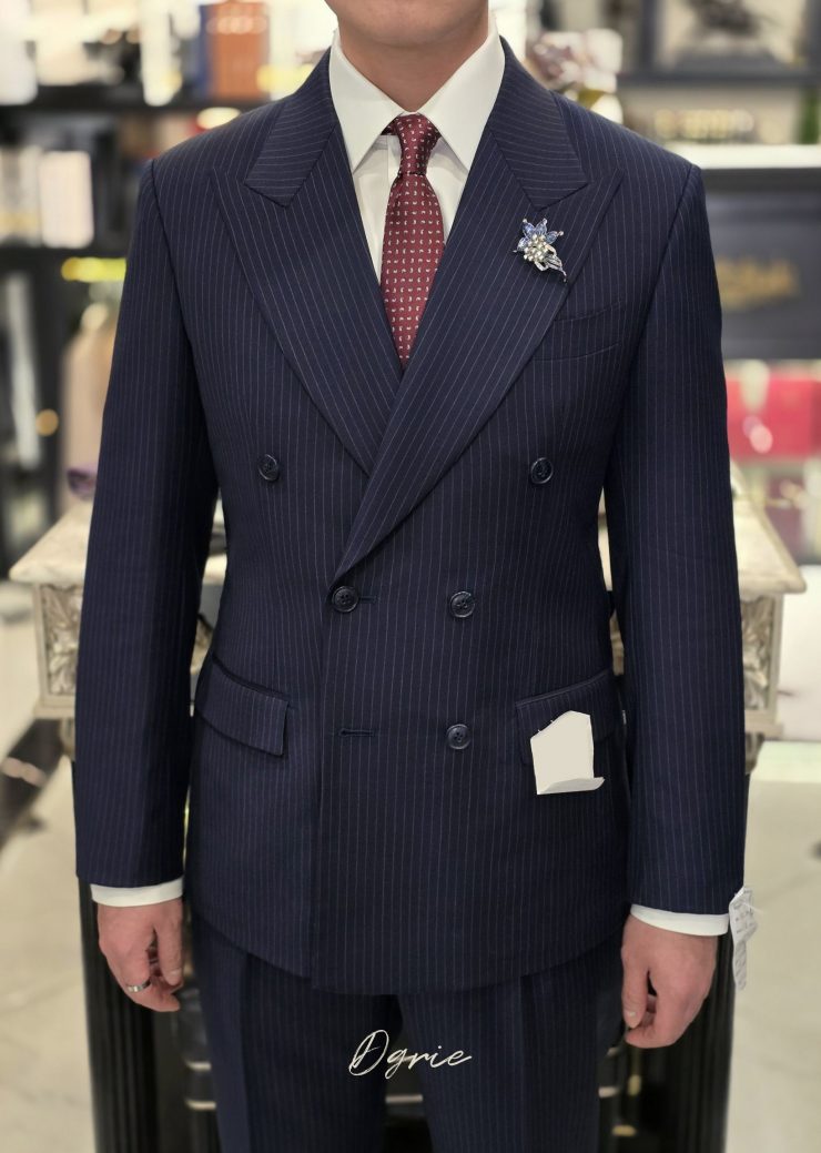 DGRIE - ตัดสูทลายทาง Navy Pinstripe Double-Breasted Suits