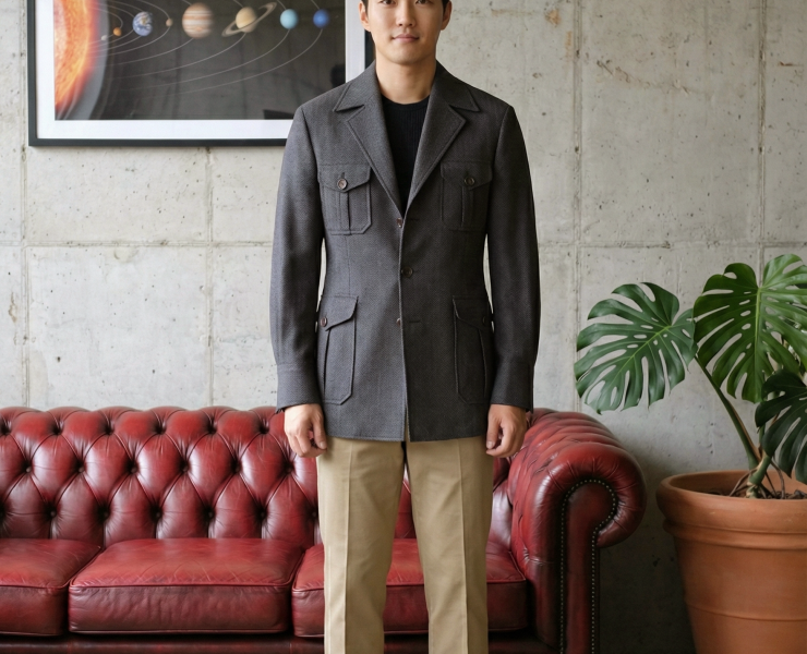 DGRIE Seersucker Safari Jacket - Solid Seersucker