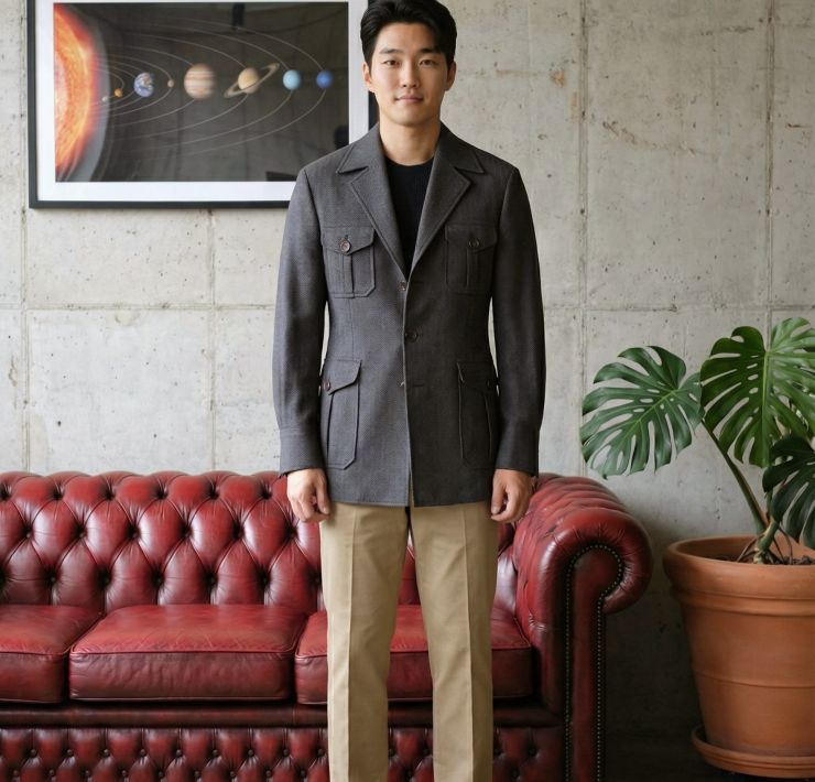 DGRIE Seersucker Safari Jacket - Solid Seersucker