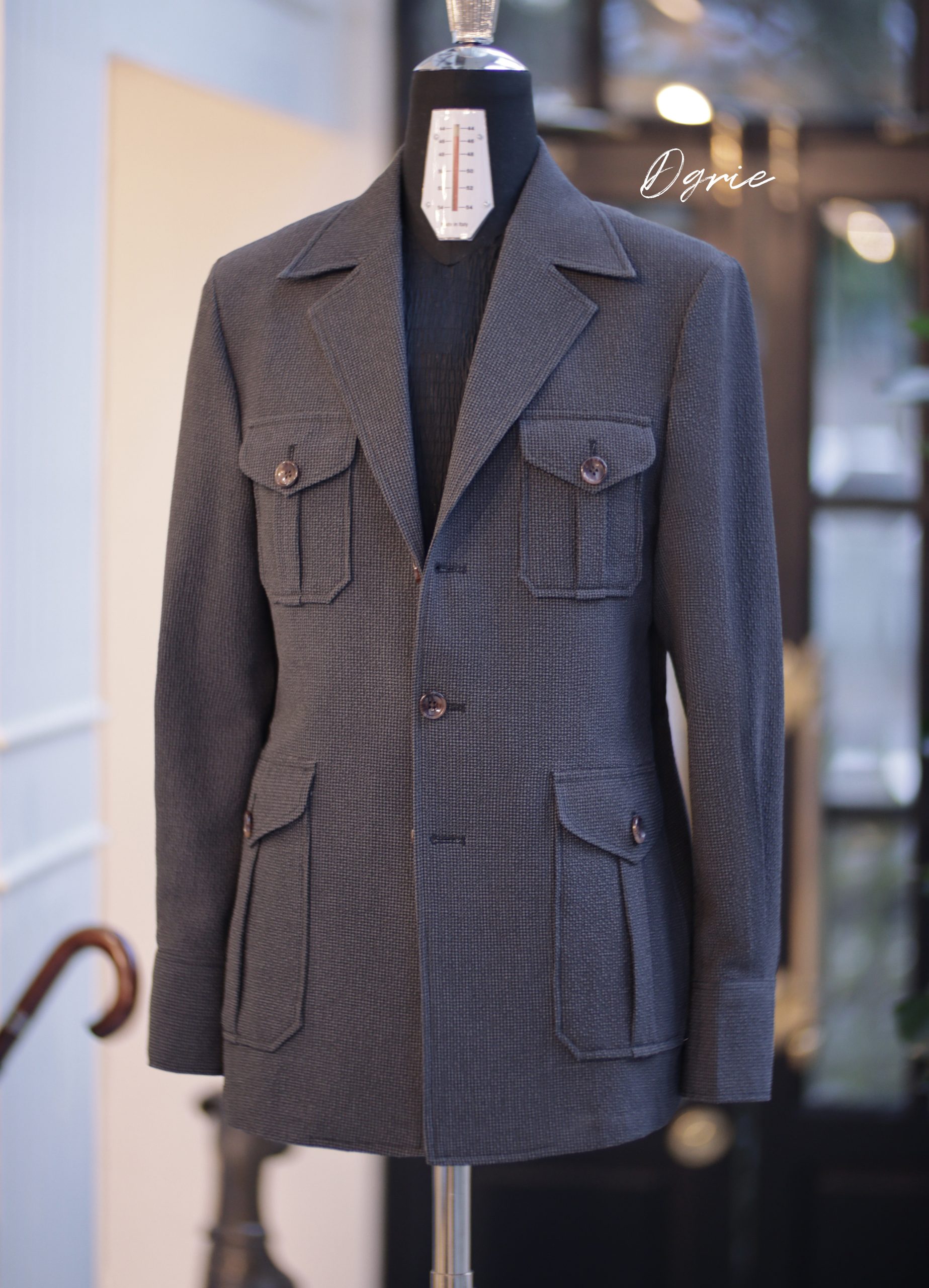 DGRIE Seersucker Safari Jacket - Solid Seersucker