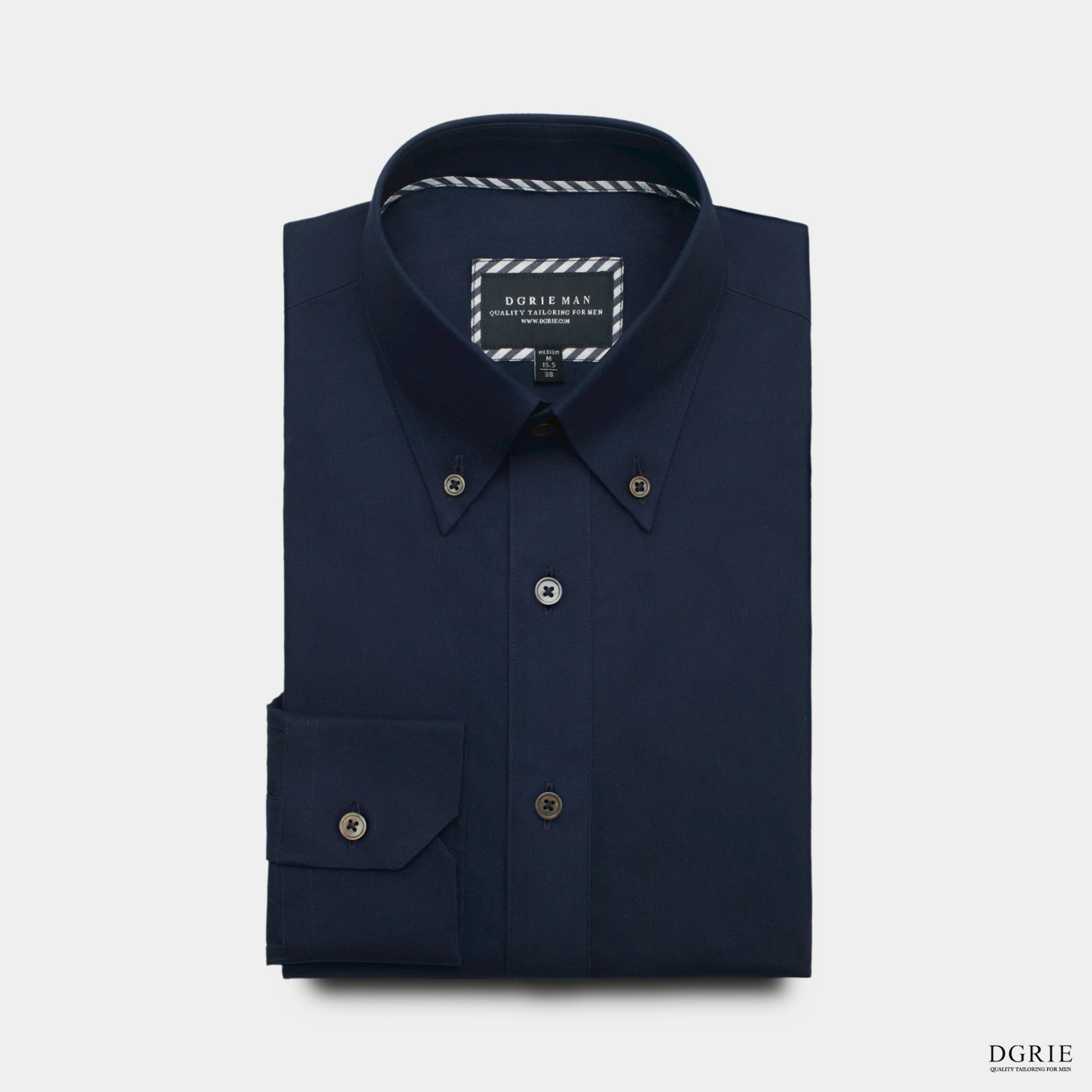 เสื้อเชิ้ต Oxford Cotton Button Down Navy Blue Shirt