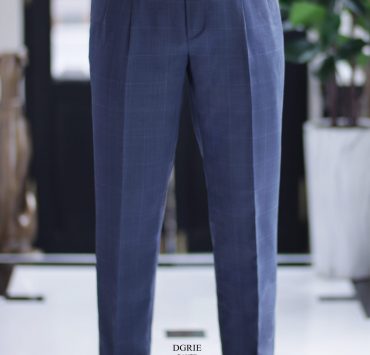 DGRIE PANTS 76 : Windowpane Side Adjusters Pleated Pants
