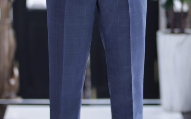 DGRIE PANTS 76 : Windowpane Side Adjusters Pleated Pants