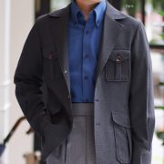 DGRIE Grey Seersucker Safari Jacket