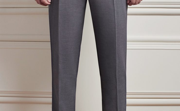 กางเกง - Smoke Gray Buckle Belt Blend Wool Pants 58 กางเกง - Smoke Gray Buckle Belt Blend Wool Pants