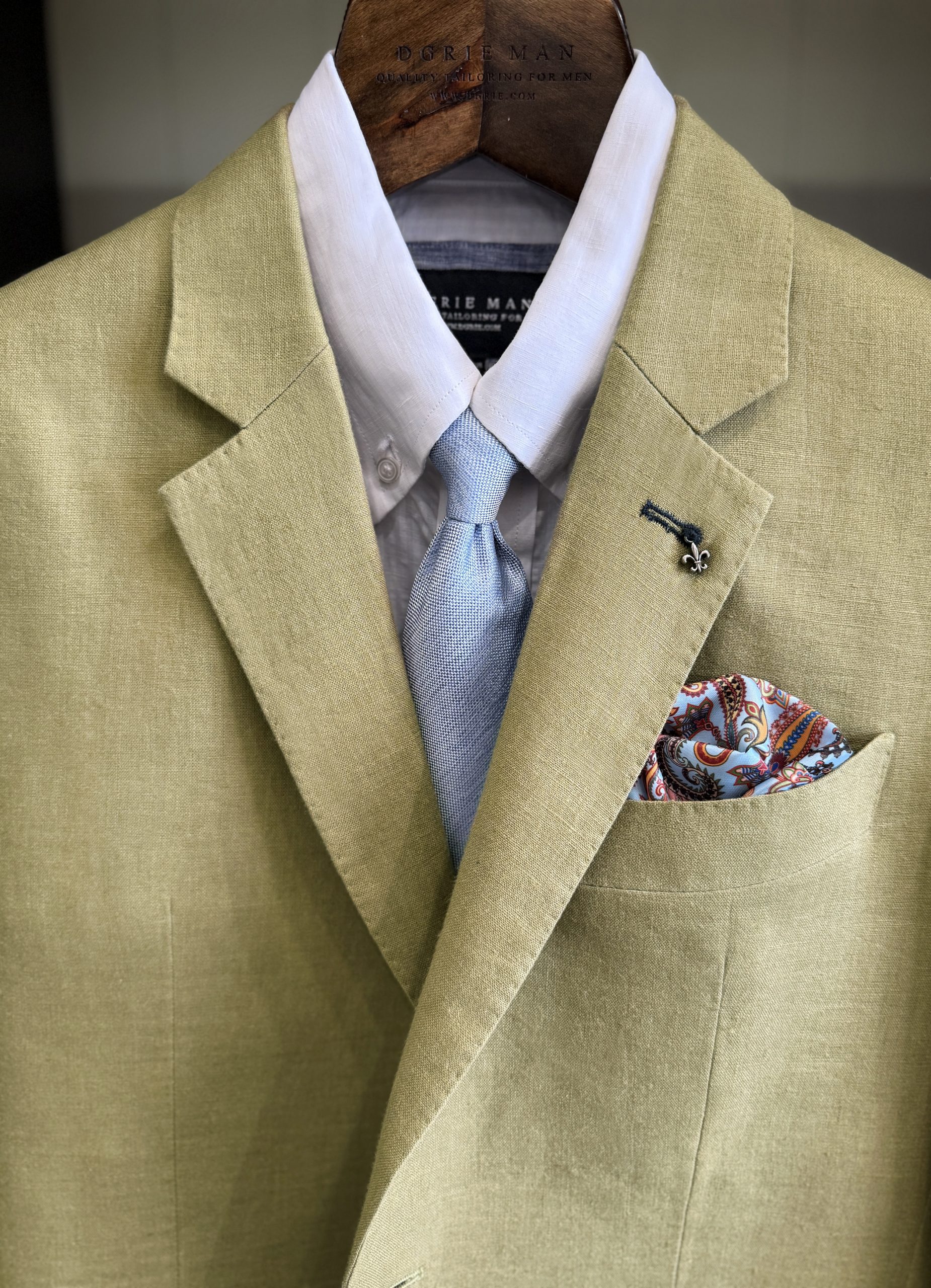 Olive Green Poland Linen Sport Jacket