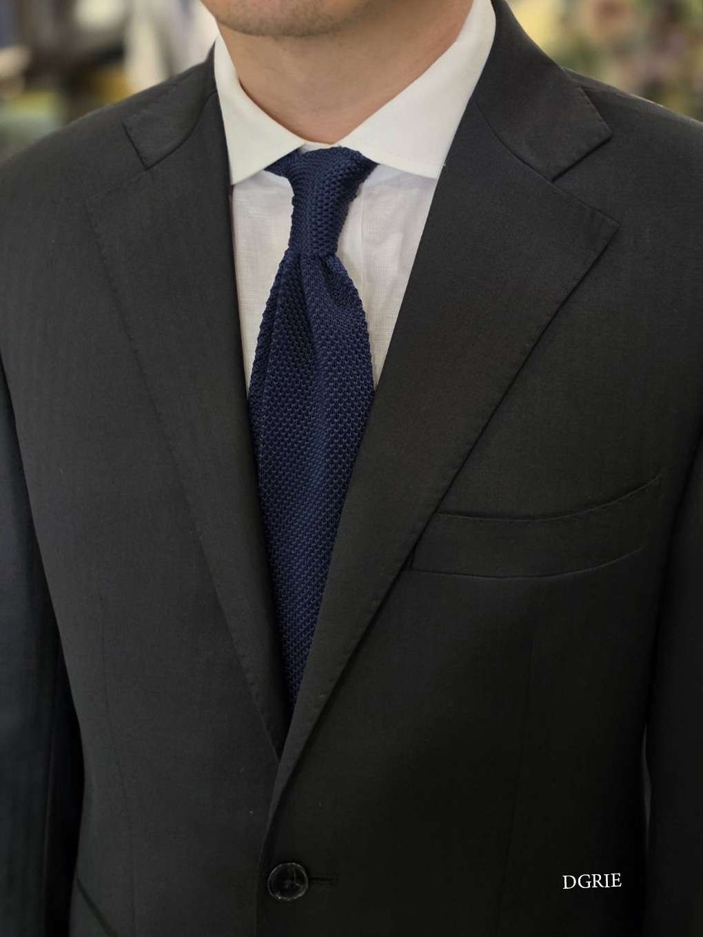 DGRIE Black Herringbone Notch Lapel Suits