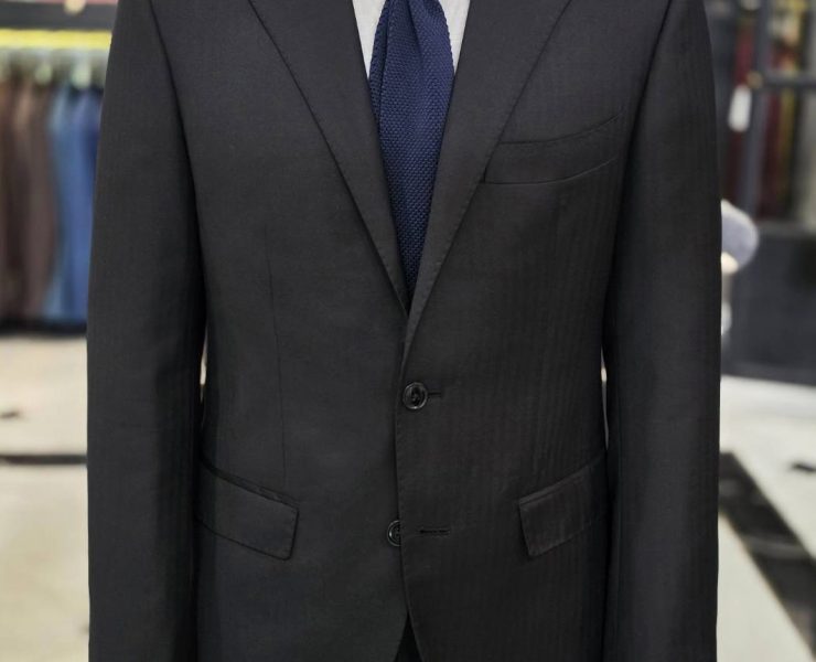 DGRIE Black Herringbone Notch Lapel Suits