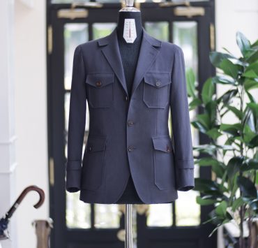 DGRIE Solbiati - Art Du Lin - Grey Navy Safari Jacket