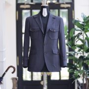 DGRIE Solbiati - Art Du Lin - Grey Navy Safari Jacket
