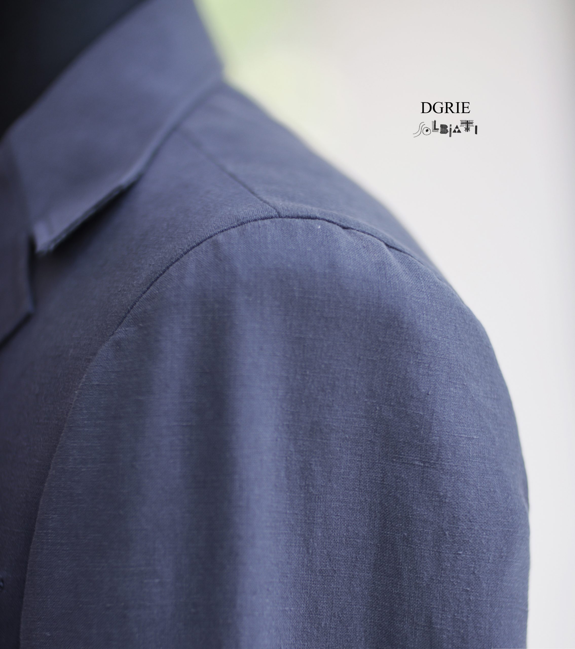DGRIE Solbiati - Art Du Lin - Grey Navy Safari Jacket