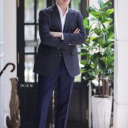 DGRIE Solbiati - Art Du Lin - Navy-Grey Safari Jacket