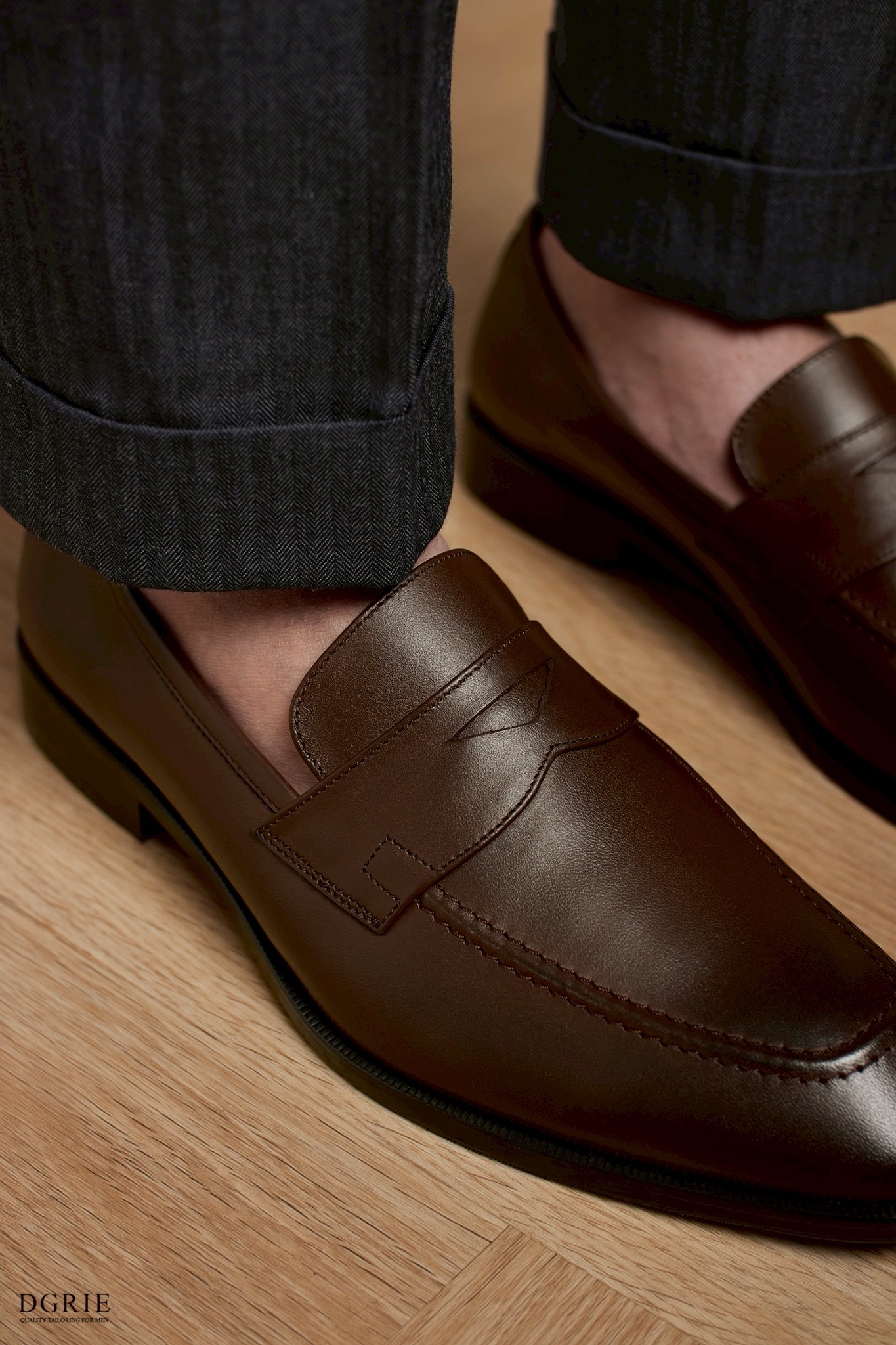 รองเท้าหนัง โลฟเฟอร์ Premium Penny Loafer Dark Brown Shoes