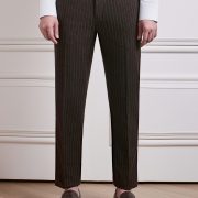 Carmel Brown Pin-Stripe 1.2cm Wool Pants