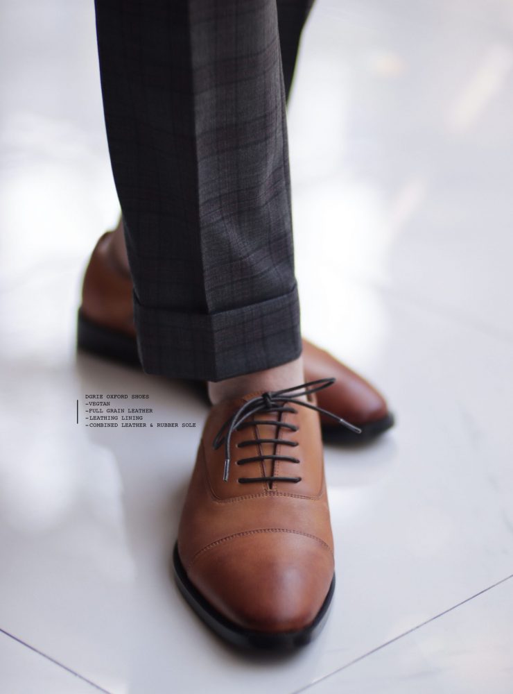 รองเท้าหนัง DGRIE - Premium Cap Toe Oxford (Veg Tan) Shoes 2