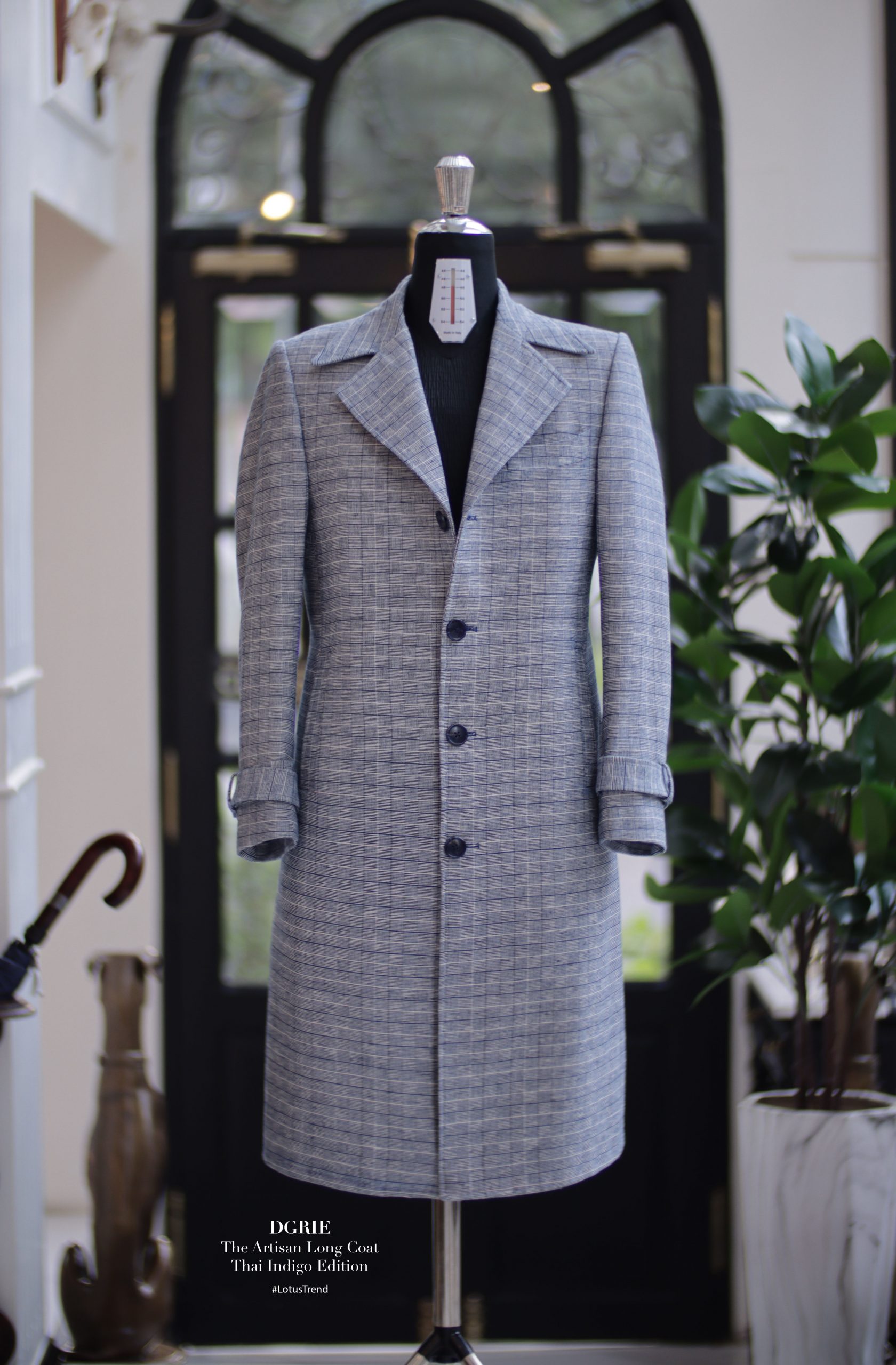 LotusTrend ดอกบัวสะพานพุทธ - เสื้อโค้ทผ้าไทย The Artisan Long Coat: Thai Indigo Edition