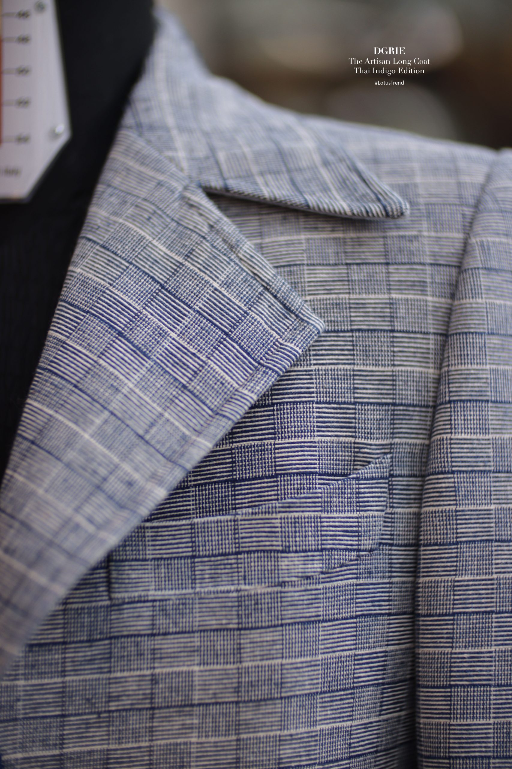 LotusTrend ดอกบัวสะพานพุทธ - เสื้อโค้ทผ้าไทย The Artisan Long Coat: Thai Indigo Edition