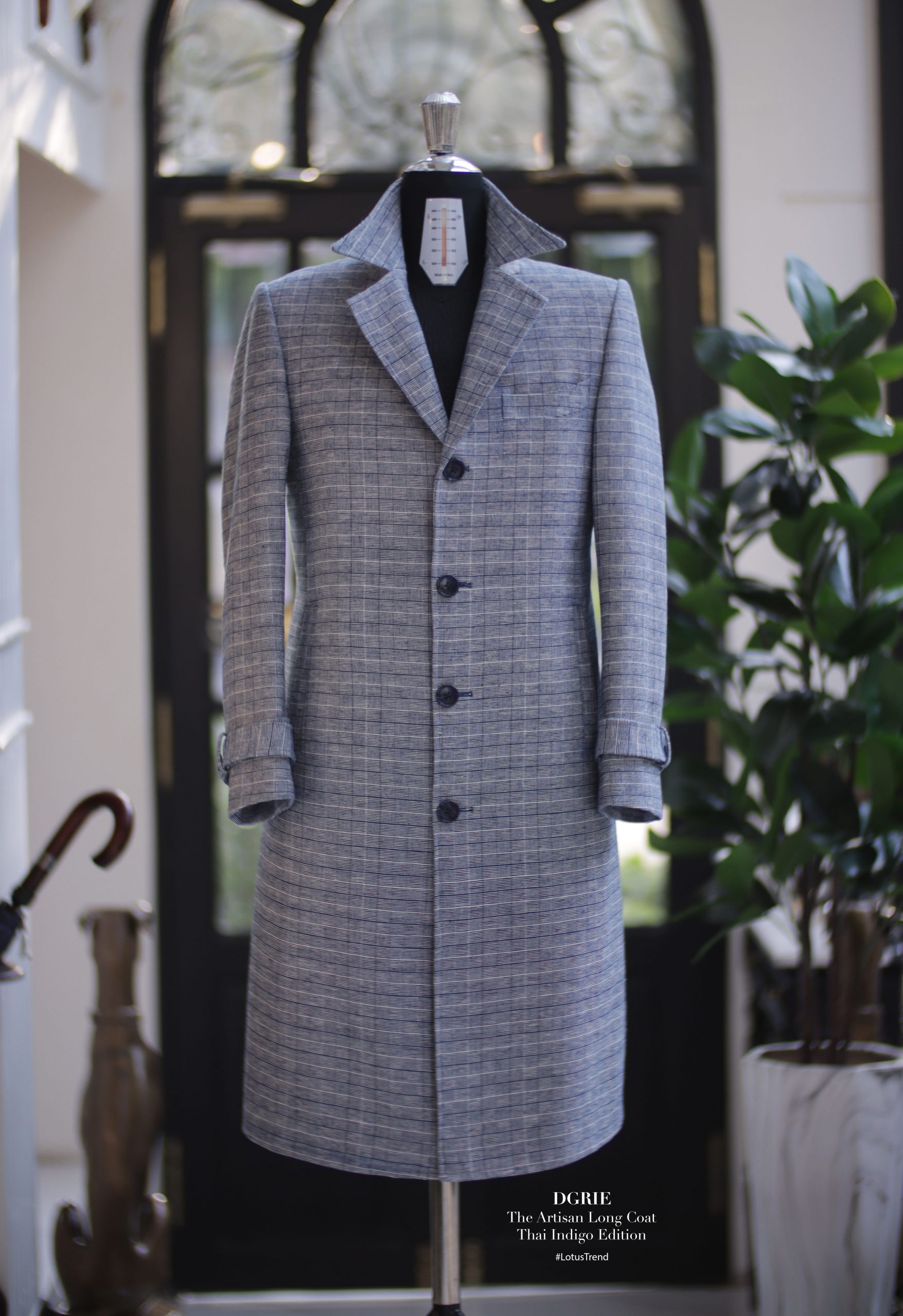 LotusTrend ดอกบัวสะพานพุทธ - เสื้อโค้ทผ้าไทย The Artisan Long Coat: Thai Indigo Edition