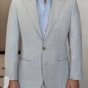 ตัดสูทสีเทาอ่อน DGRIE Tropical Wool Peak Lapel Suits