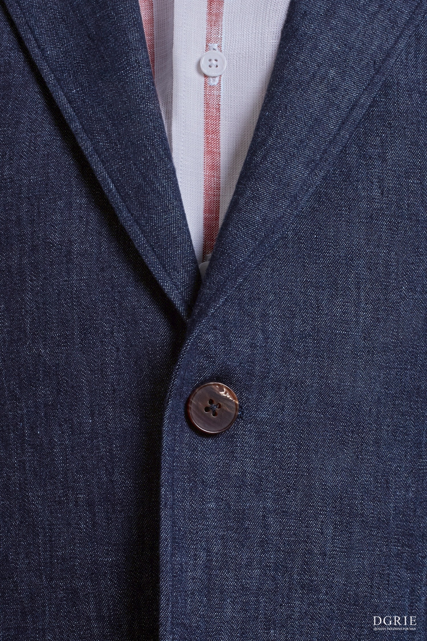 Navy Denim Notch Lapel Unlining Patch Pocket Sport Jacket - DGRIE