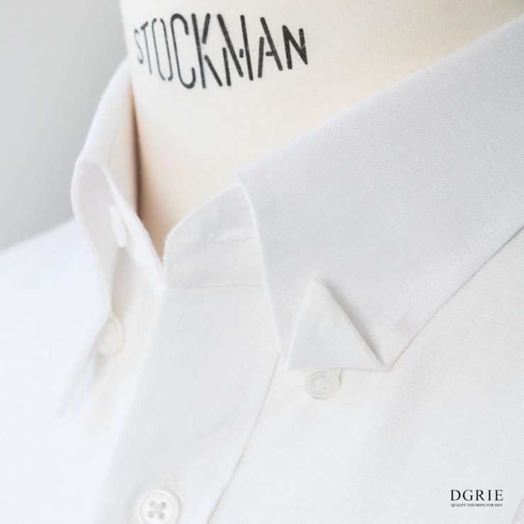 dgrie white linen hidden button shirt dgrie