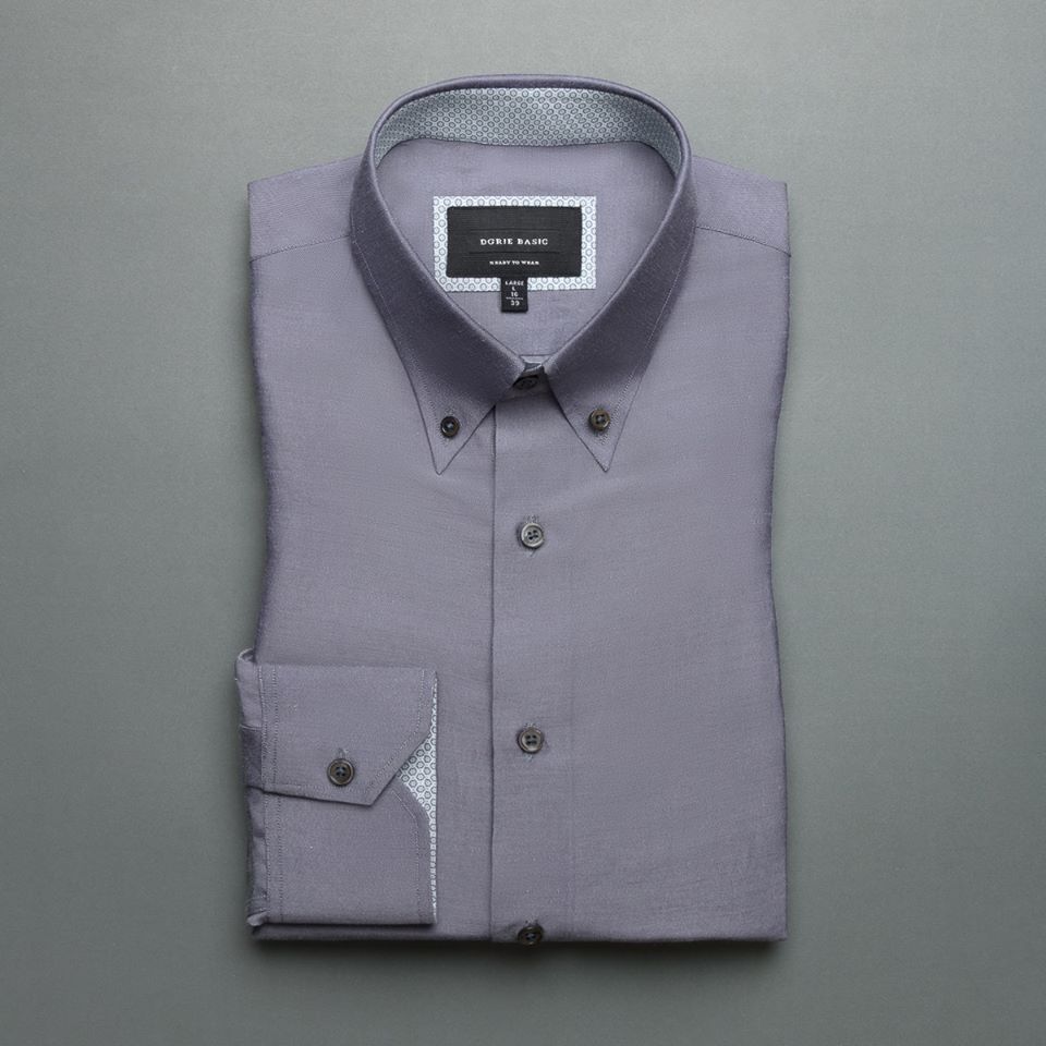 dgrie cotton blue grey button down shirt dgrie
