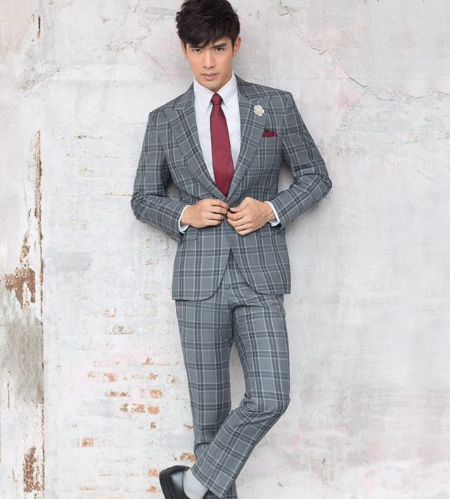 dgrie dark gray windowpane check wool suit dgrie