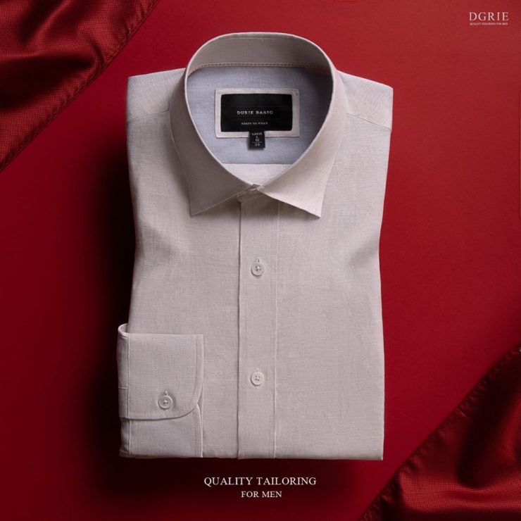 dgrie france linen pastel straight collar dgrie