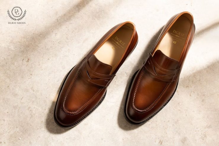 dgrie mens cognac elegant penny loafers shoes dgrie 2